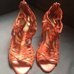 Burnt orange/red leather Aldo sandals